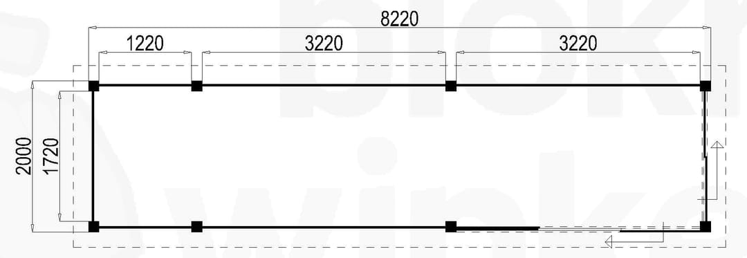 Plattegrond Lugarde Tuinkamer Apeldoorn 822x200 geïmpregneerd