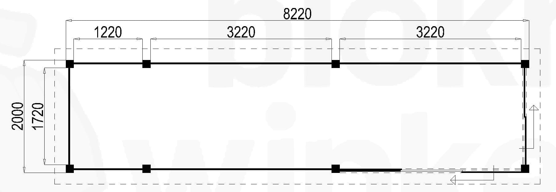Plattegrond Lugarde Tuinkamer Apeldoorn 822x200 geïmpregneerd