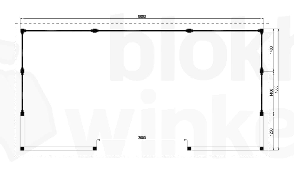 Plattegrond Vrijstaande Veranda Palma 400x800