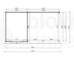 actie blokhut Actieblokhut Bianco geïmpregneerd - Luxhouse-actie - LHA-BIANCO-DI - 300x400