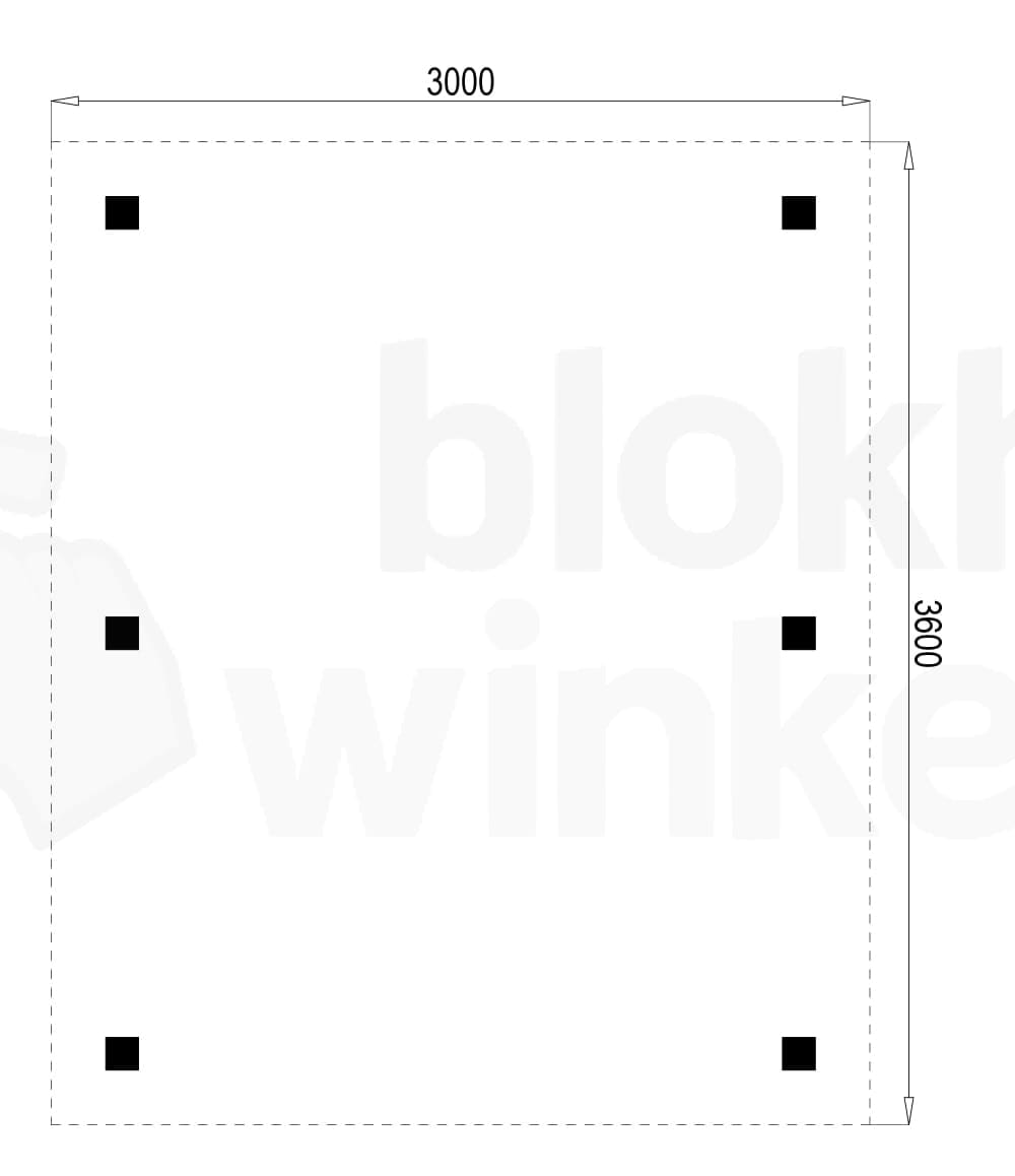 Plattegrond Outback Geïmpregneerde Vrijstaande Carport 300x360