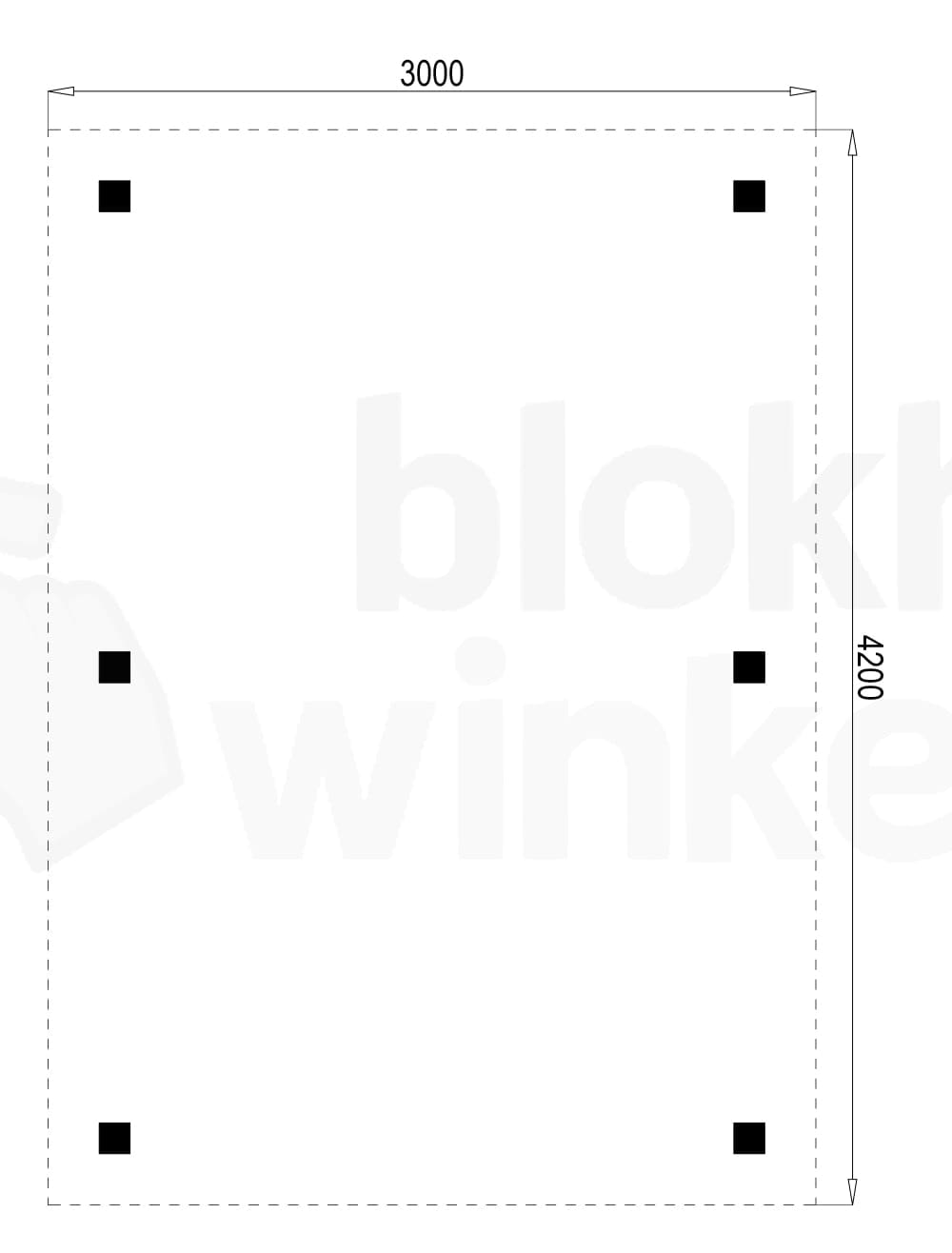 Plattegrond Outback Geïmpregneerde Vrijstaande Carport 300x420