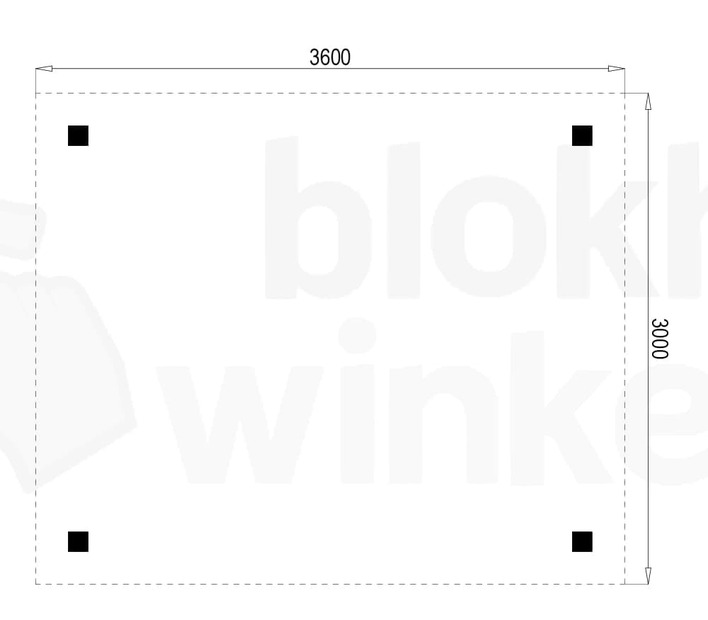 Plattegrond Outback Geïmpregneerde Vrijstaande Carport 360x300