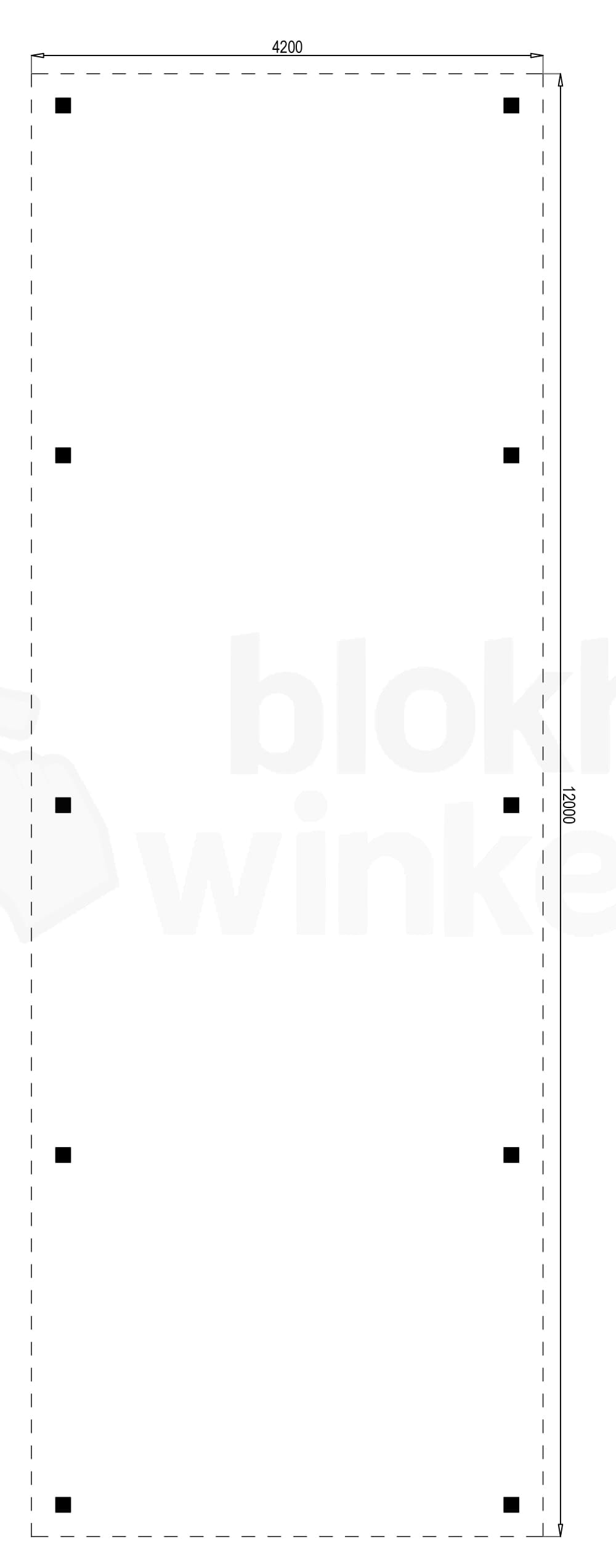Plattegrond Outback Geïmpregneerde Vrijstaande Carport 420x1200