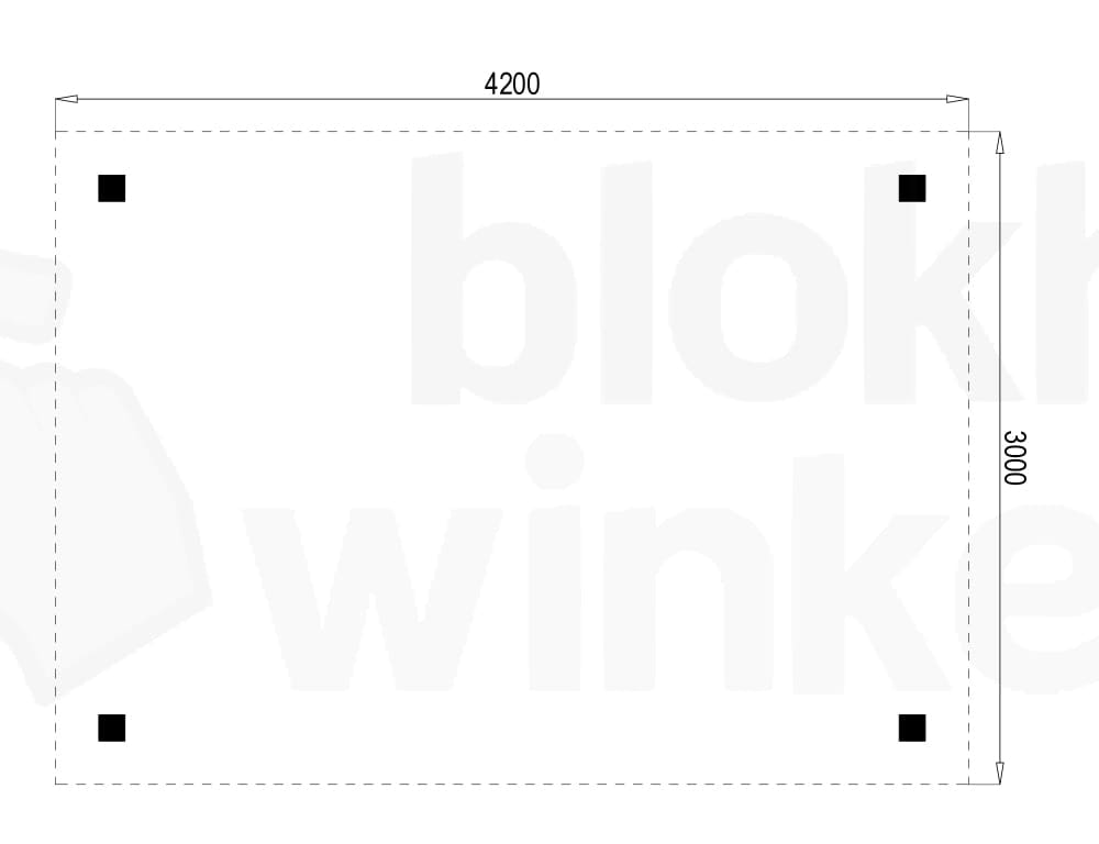 Plattegrond Outback Geïmpregneerde Vrijstaande Carport 420x300
