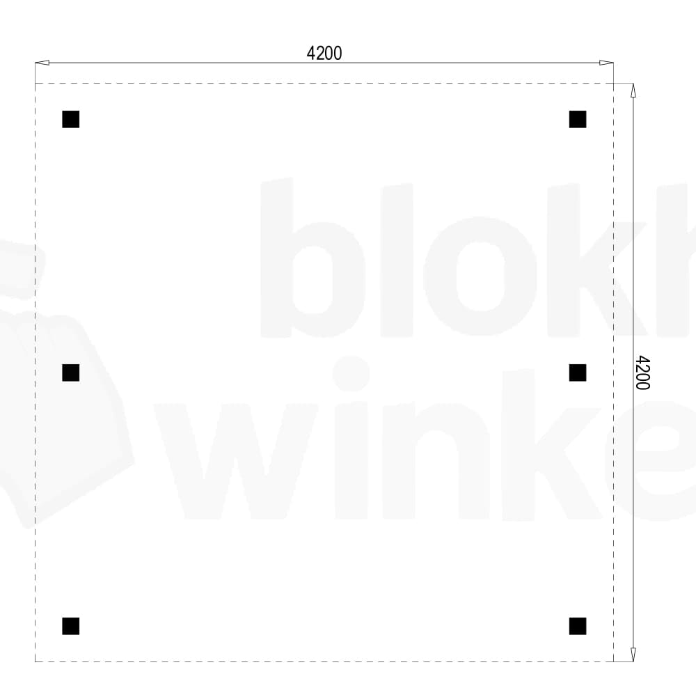 Plattegrond Outback Geïmpregneerde Vrijstaande Carport 420x420