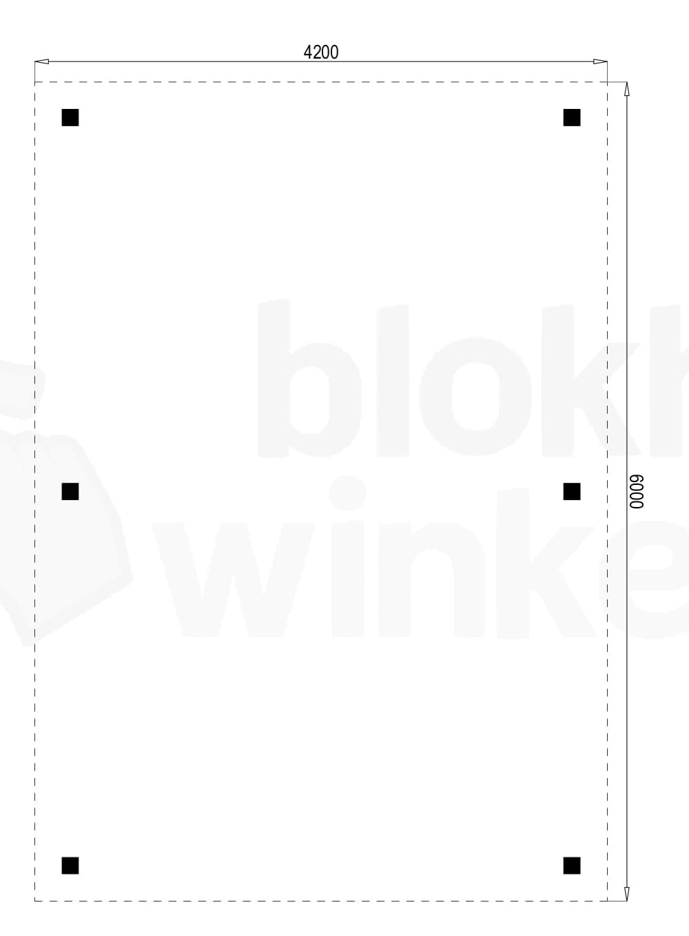 Plattegrond Outback Geïmpregneerde Vrijstaande Carport 420x600