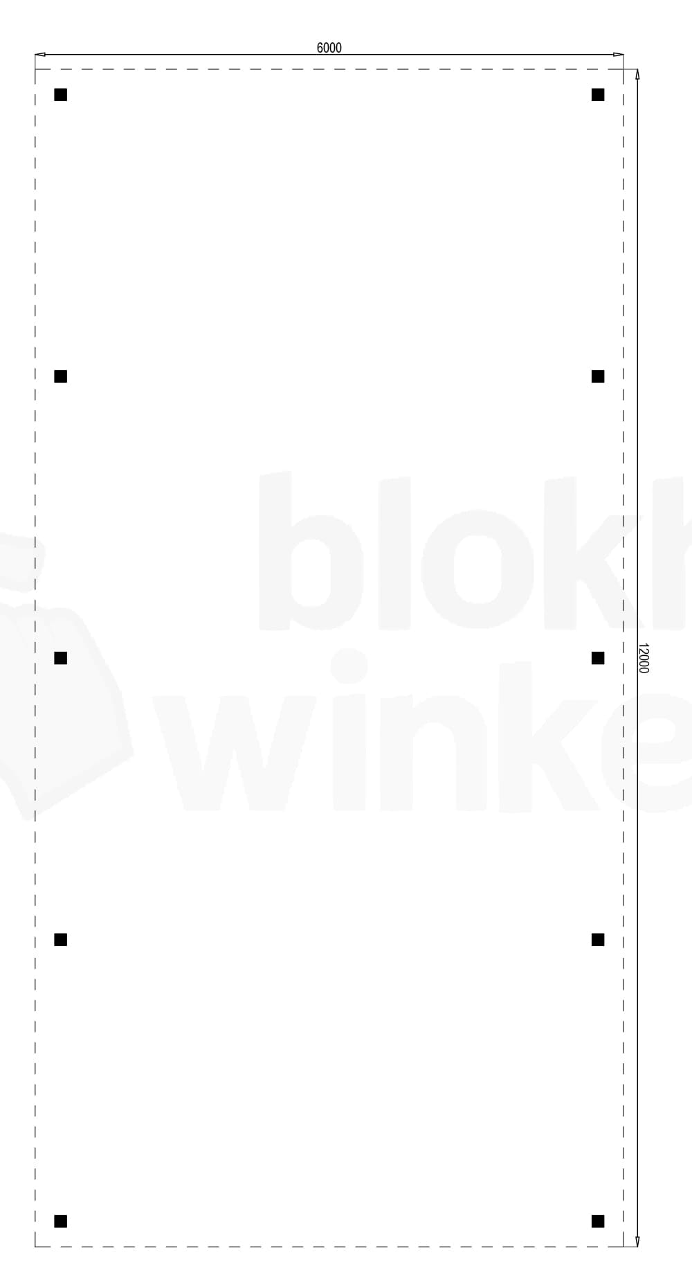 Plattegrond Outback Geïmpregneerde Vrijstaande Carport 600x1200