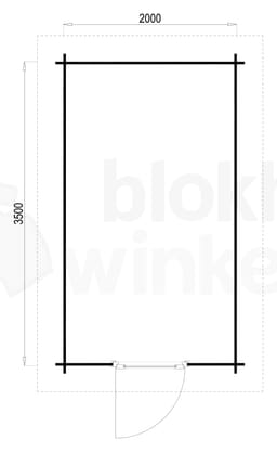 Plattegrond ProWood blokhut Hampshire 200x350 geïmpregneerd
