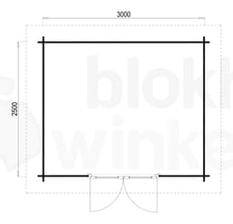 Plattegrond ProWood blokhut Hampshire 300x250