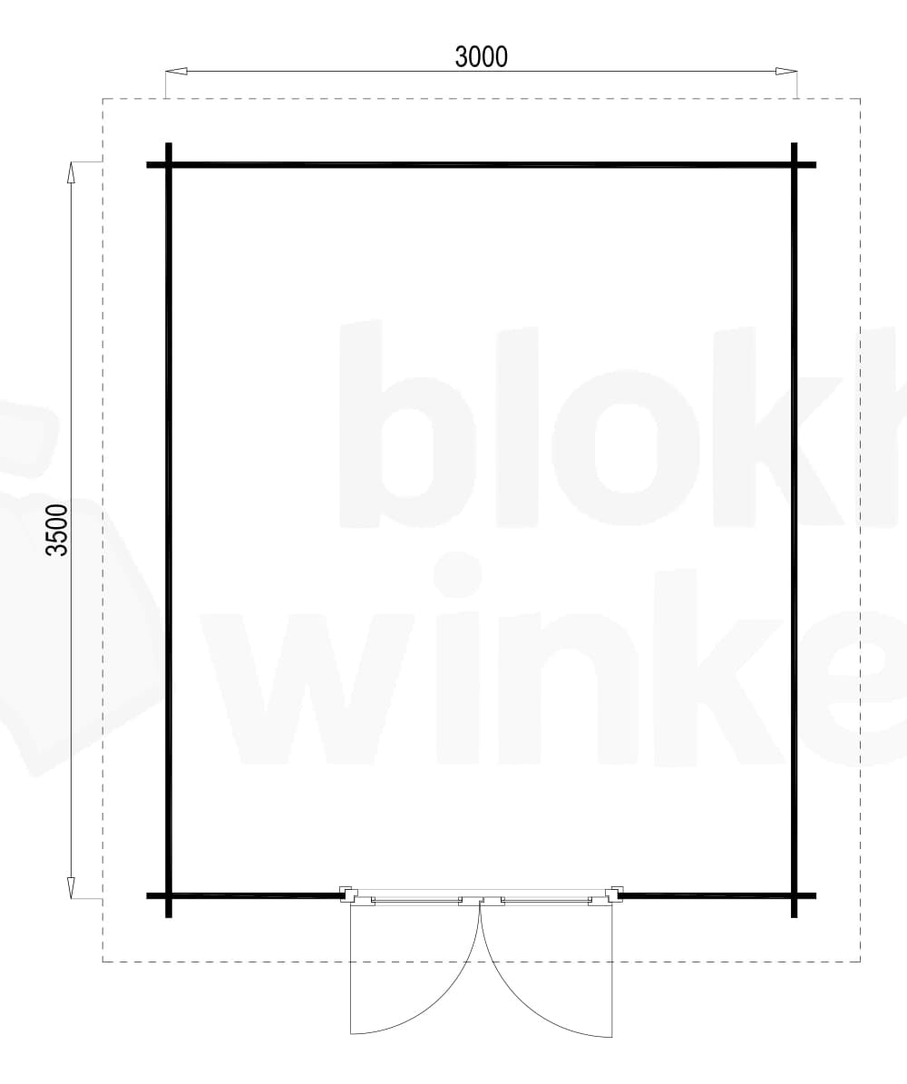 Plattegrond ProWood blokhut Hampshire 300x350 geïmpregneerd