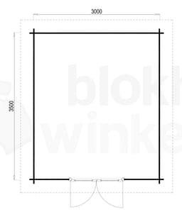 Plattegrond ProWood blokhut Hampshire 300x350 geïmpregneerd