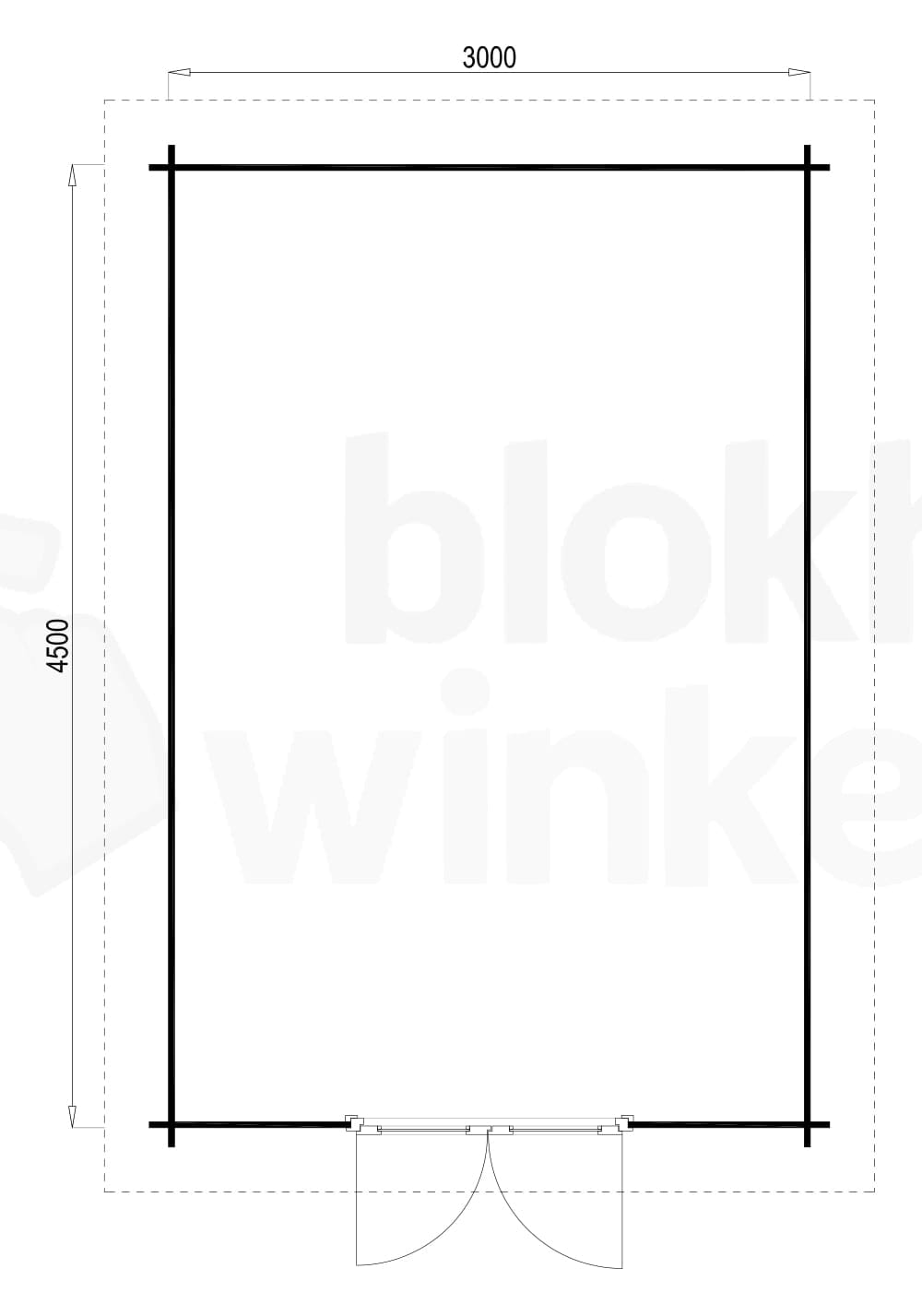 Plattegrond ProWood blokhut Hampshire 300x450