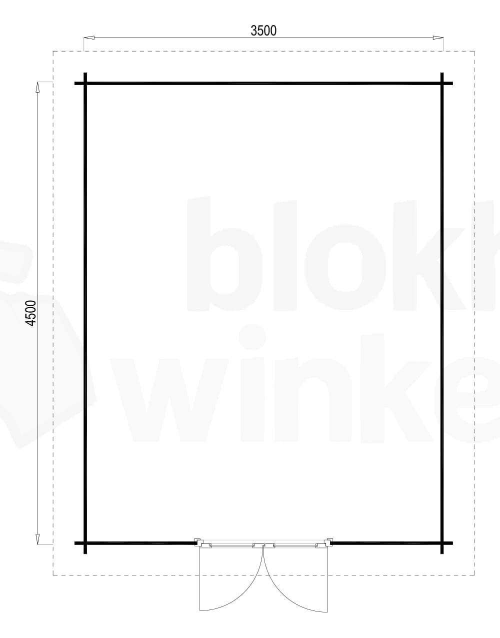 Plattegrond ProWood blokhut Hampshire 350x450 geïmpregneerd