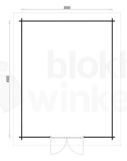 Plattegrond ProWood blokhut Hampshire 350x450 geïmpregneerd