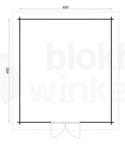 Plattegrond ProWood blokhut Hampshire 400x450 geïmpregneerd