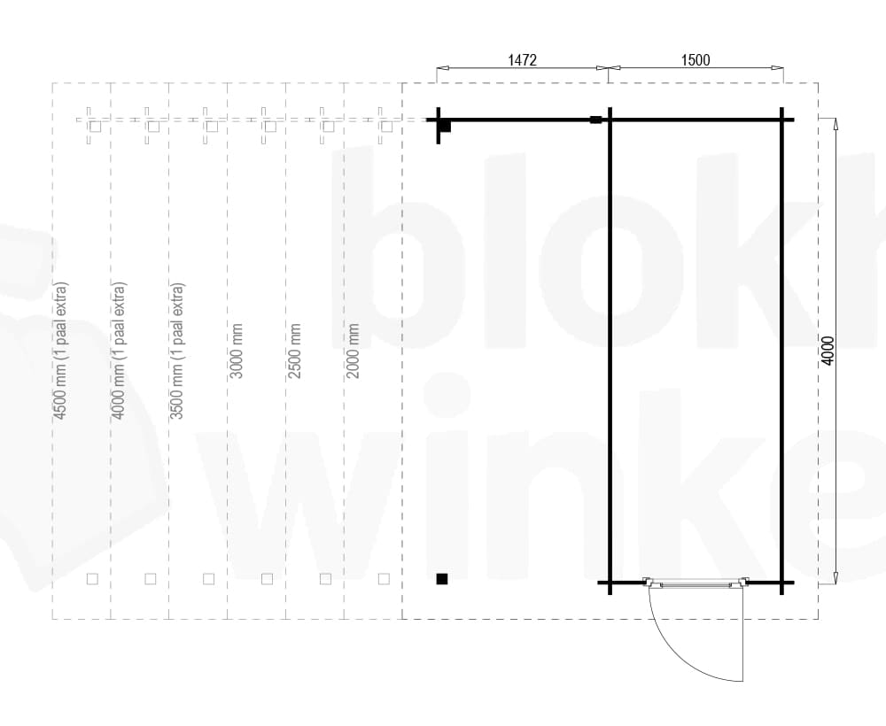 Plattegrond Hampshire Lounge 150x400 geïmpregneerd