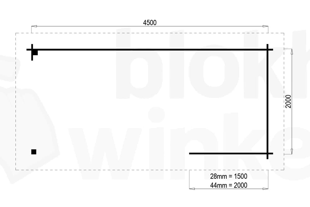 Plattegrond Prowood veranda zwolle 450x200 geïmpregneerd