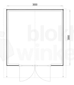 Plattegrond Woodford houtskeletbouw tuinhuis Atlanta 300x300