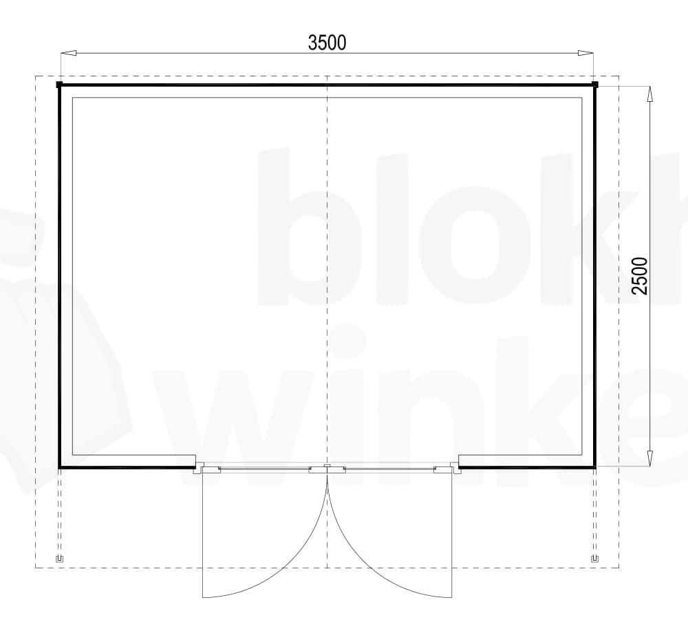 Plattegrond Woodford houtskeletbouw tuinhuis Atlanta 350x250