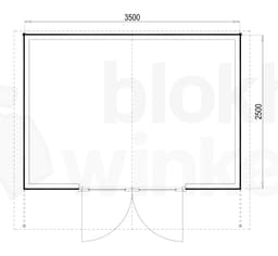 Plattegrond Woodford houtskeletbouw tuinhuis Atlanta 350x250