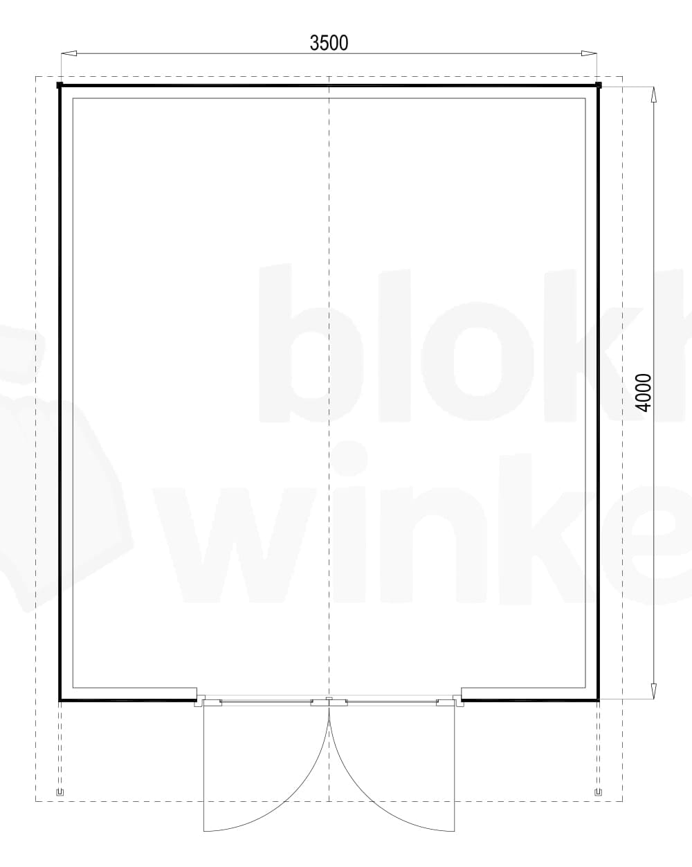 Plattegrond Woodford houtskeletbouw tuinhuis Atlanta 350x400