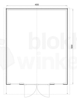 Plattegrond Woodford houtskeletbouw tuinhuis Atlanta 400x500