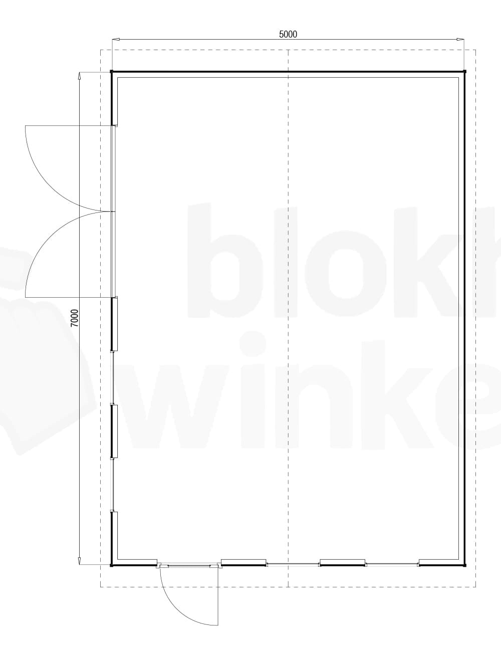 Plattegrond Woodford houtskeletbouw garage Berkeley 500x700