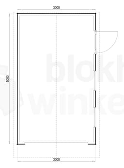 Plattegrond Woodford houtskeletbouw garage Birmingham 300x500