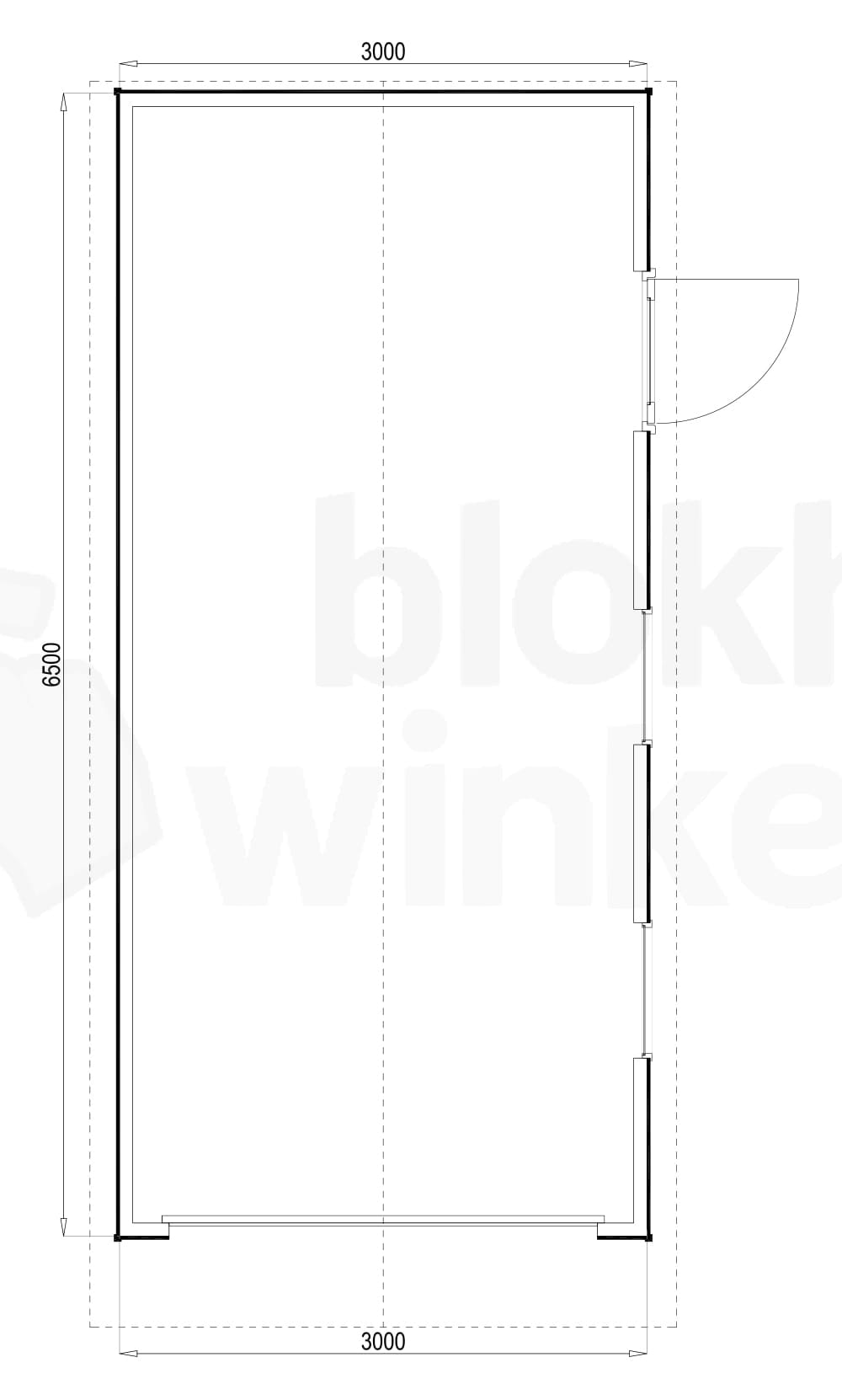 Plattegrond Woodford houtskeletbouw garage Birmingham 300x650