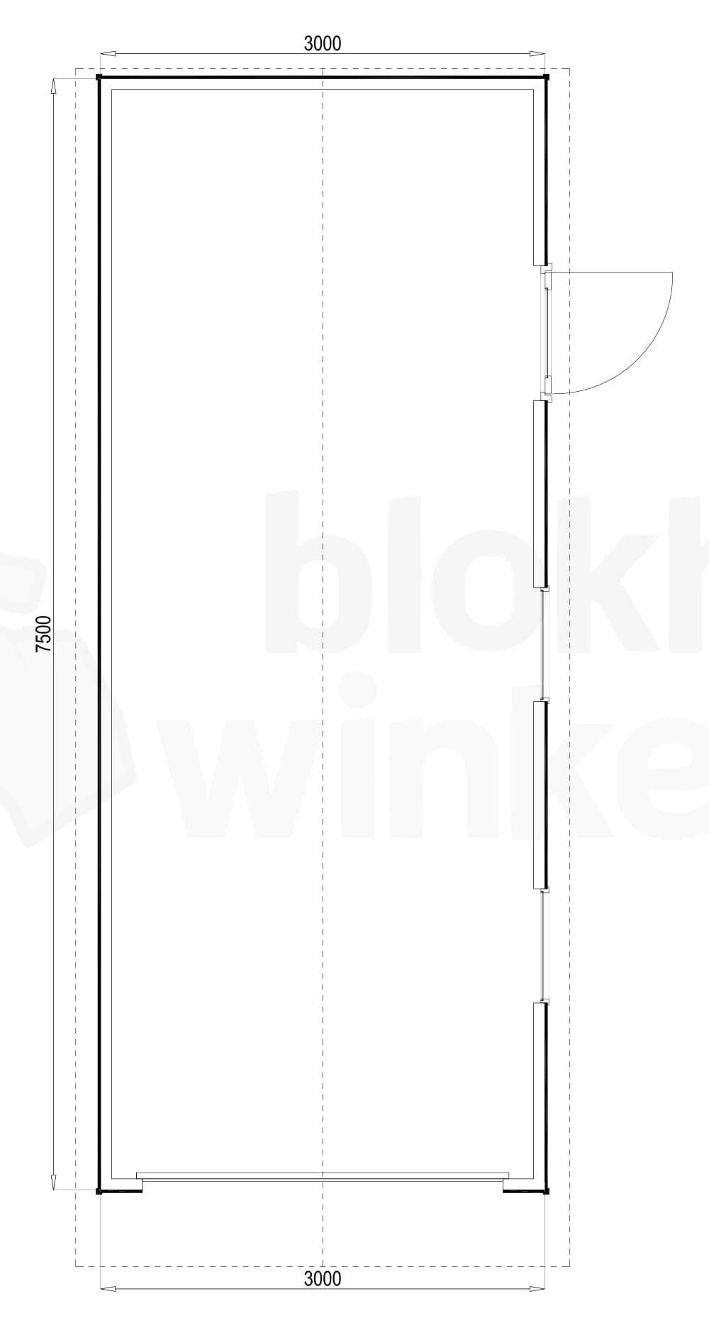 Plattegrond Woodford houtskeletbouw garage Birmingham 300x750