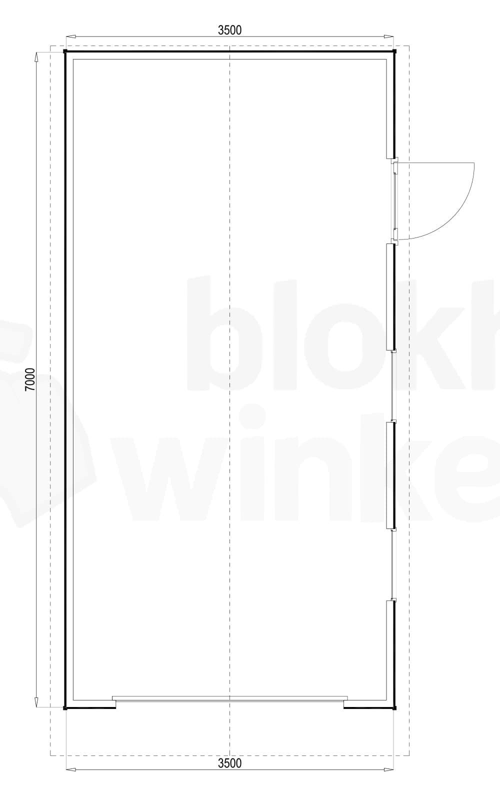 Plattegrond Woodford houtskeletbouw garage Birmingham 350x700