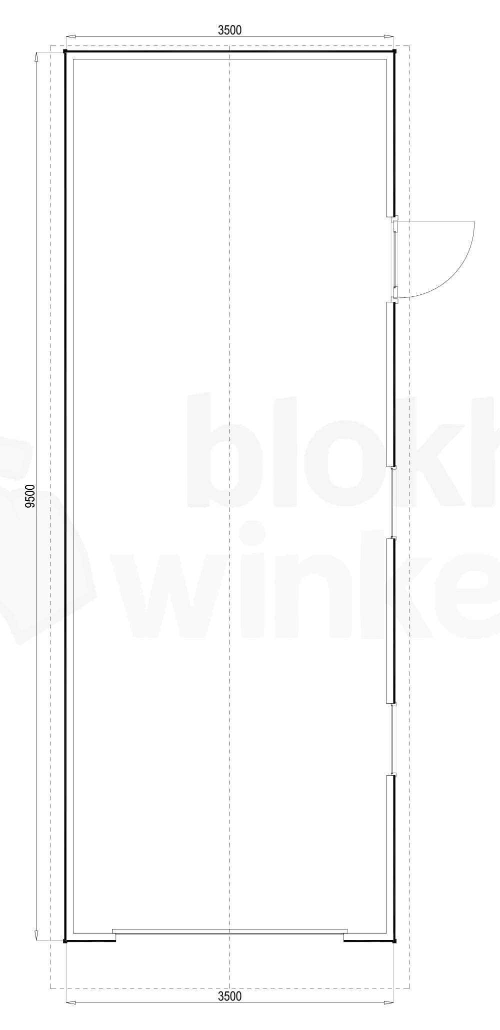 Plattegrond Woodford houtskeletbouw garage Birmingham 350x950