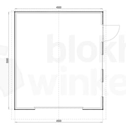 Plattegrond Woodford houtskeletbouw garage Birmingham 450x500