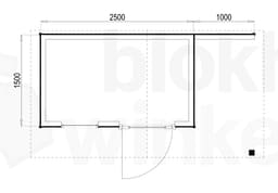 Plattegrond Woodford houtskeletbouw tuinhuis Bridgeport 250x150