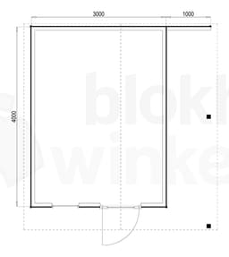 Plattegrond Woodford houtskeletbouw tuinhuis Bridgeport 300x400