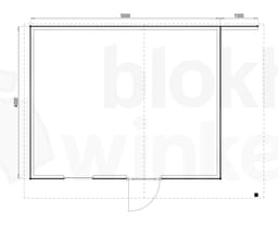 Plattegrond Woodford houtskeletbouw tuinhuis Bridgeport 500x400