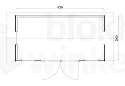 Plattegrond Woodford houtskeletbouw tuinhuis Burlington 400x200