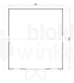 Plattegrond Woodford houtskeletbouw tuinhuis Burlington 450x500