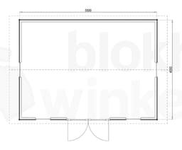 Plattegrond Woodford houtskeletbouw tuinhuis Burlington 550x400