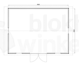 Plattegrond Woodford houtskeletbouw tuinhuis Burlington 600x450