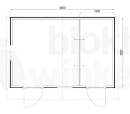 Plattegrond Woodford houtskeletbouw tuinhuis Cardiff 450x300