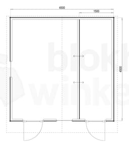 Plattegrond Woodford houtskeletbouw tuinhuis Cardiff 450x450