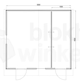Plattegrond Woodford houtskeletbouw tuinhuis Cardiff 500x450