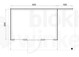 Plattegrond Woodford houtskeletbouw tuinhuis Chicago 300x200