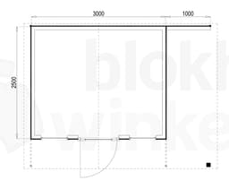 Plattegrond Woodford houtskeletbouw tuinhuis Chicago 300x250