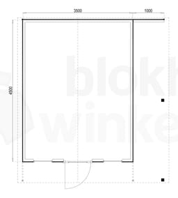 Plattegrond Woodford houtskeletbouw tuinhuis Chicago 350x450