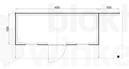 Plattegrond Woodford houtskeletbouw tuinhuis Chicago 400x150
