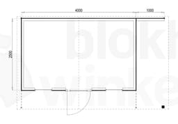 Plattegrond Woodford houtskeletbouw tuinhuis Chicago 400x250