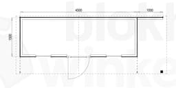 Plattegrond Woodford houtskeletbouw tuinhuis Chicago 450x150